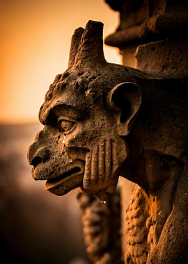 Stone Gargoyle Weeping