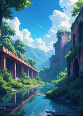 Overgrown Ruins by the River