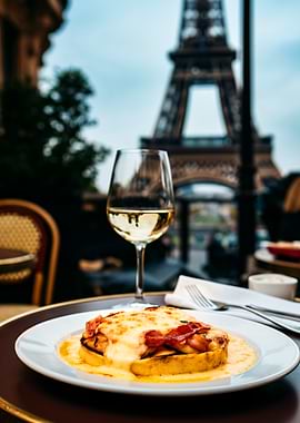 Parisian Lunch with Eiffel Tower