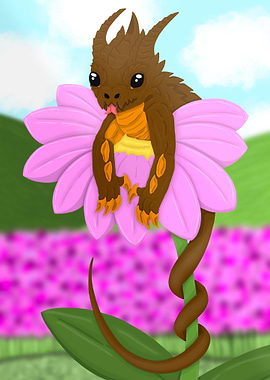 Small Dragon on Flower