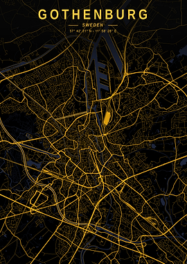 Gothenburg Golden City Map