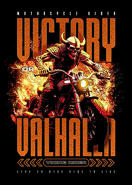 Viking Motorcycle Rider Victory Or Valhalla