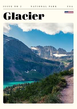 Glacier National Park Travel Art Poster
