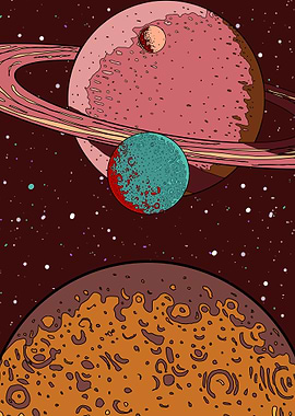 Cosmic Planets Illustration