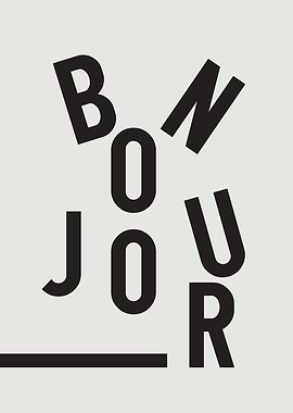 Bonjour Typography Art