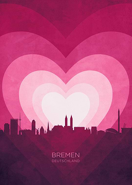 Bremen Skyline Heart