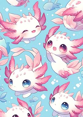 Chibi Axolotls - A whirlwind of cuteness
