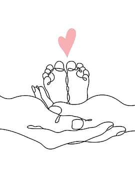 Perfect Mothers Day Gift Inspirational Motivational Positive Line Art Mother And Baby