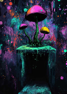 Neon Fungi Gateway – Portal to the Unknown