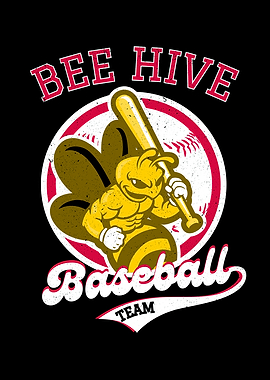Bee Hive Baseball Team Logo