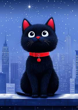 Black Cat Cityscape