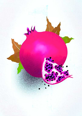 Bold Pomegranate – Vibrant Abstract Art