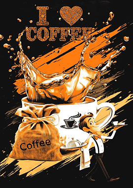 I Love Coffee Illustration