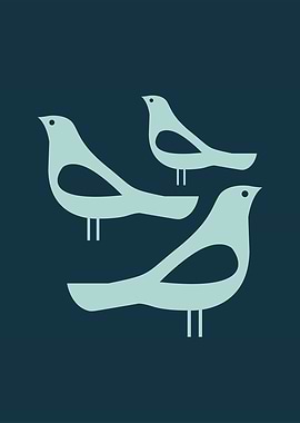 Three Birds Minimalist Art
