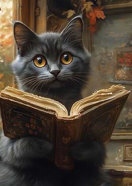 Curious Cat Reading