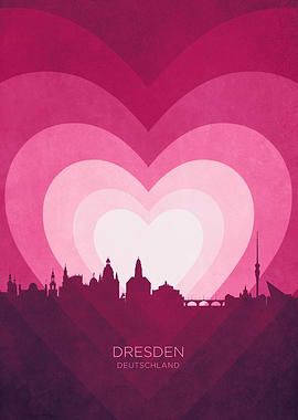 Dresden Skyline Heart