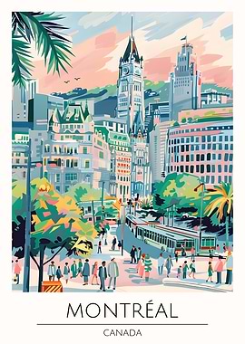 Montreal Cityscape Illustration