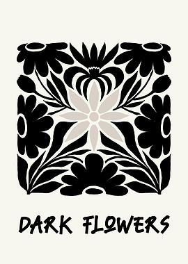 Black and White dark Floral Design