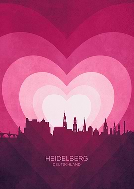 Heidelberg Skyline Heart