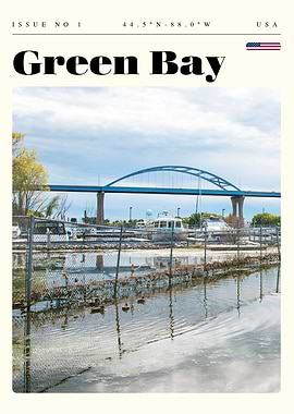 Green Bay Travel Art Poster