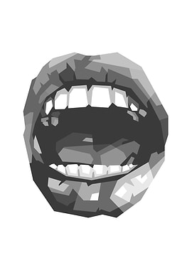 Open Mouth in Black and White