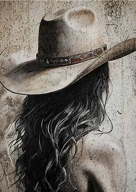 Cowgirl with Hat