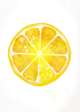 Golden Lemon Slice – Vibrant Abstract Wall Art