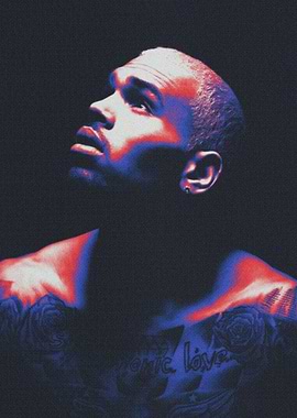 Chris Brown Portrait grainy gradient