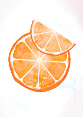 Glowing Orange Slice – Abstract Citrus Art