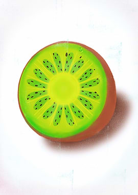 Fresh Kiwi Slice – Vibrant Abstract Wall Art