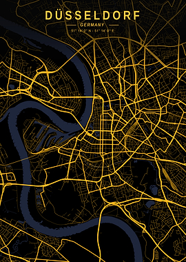 Düsseldorf Golden Map