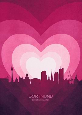 Dortmund Skyline Heart