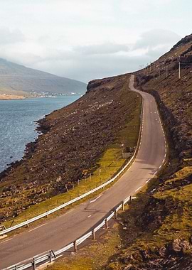 Coastal Road Winding Through Hills