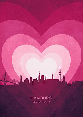 Hamburg Skyline Heart