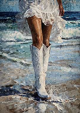 White Boots on the Beach