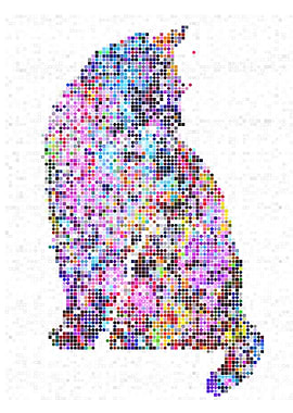 Colorful Cat Purple Mosaic