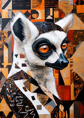 African Lemur Portrait