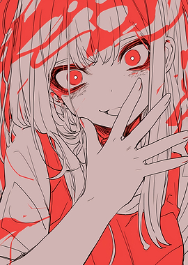 Anime Girl with Red Eyes