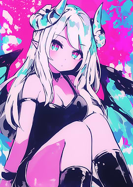 Anime Demon Girl Illustration