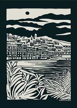 French Riviera Cityscape