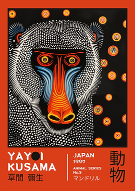 Yayoi Kusama Mandrill No.3 Exhibition Poster