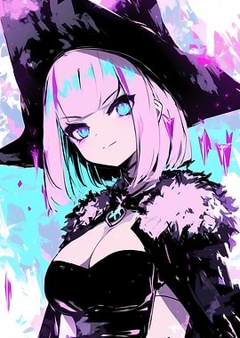 Anime Witch with Blue Eyes