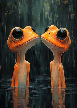 Two Frogs in Water