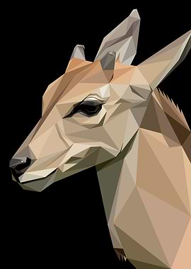 Low Poly Abstract Antelope Deer