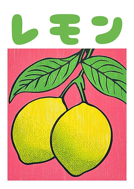 Lemons Japanese Art Print