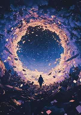 Silhouette in Cosmic Vortex