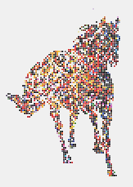 Colorful Horse Running Mosaic