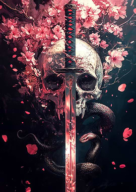 Cherry Blossom Skull