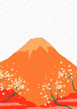 Mount Fuji with Cherry Blossoms