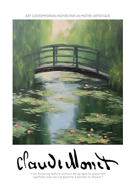 Water Lily Bridge Painting